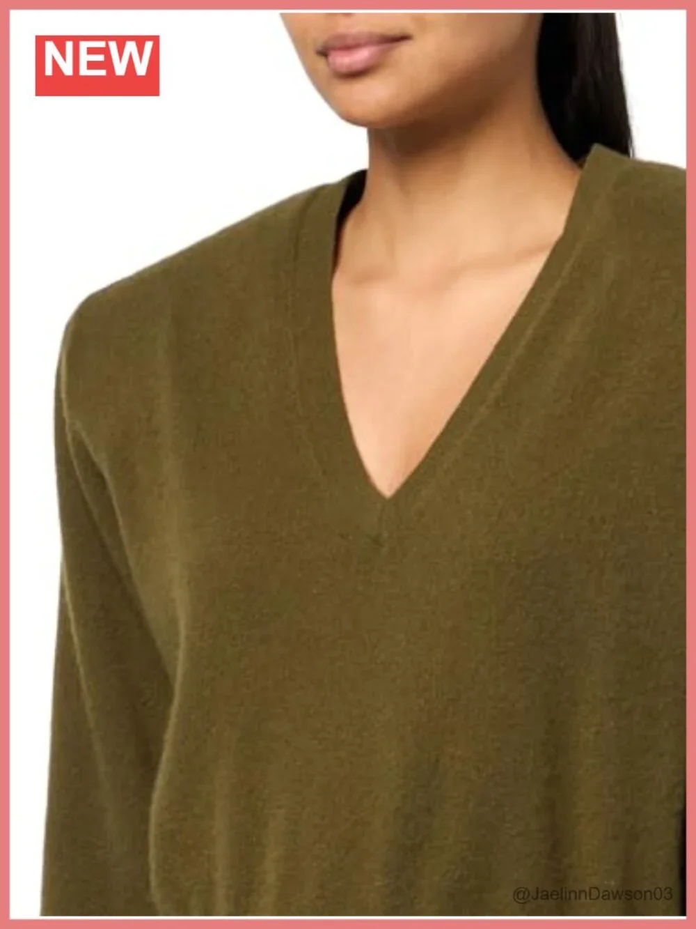 Ronny Kobo Women's Landen Sweater Relaxed Fit Cashmere Pullover V-Neck Long